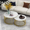 Golden cage Round Nesting Table- Set of 2